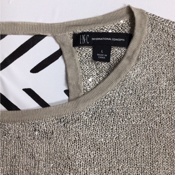 Large INC International Concepts gray sparkle sweater - Picture 7 of 8
